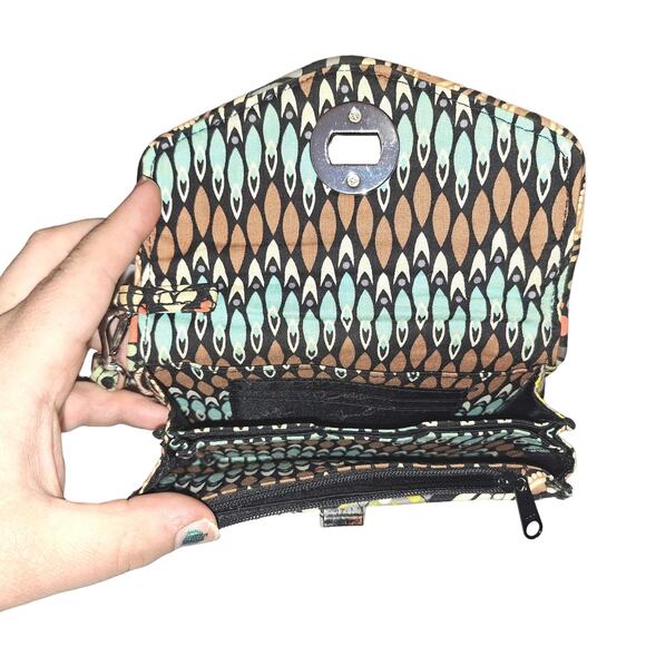 Vera Bradley Multi colored Paisley Turn Lock Wristlet Wallet - Picture 3 of 5